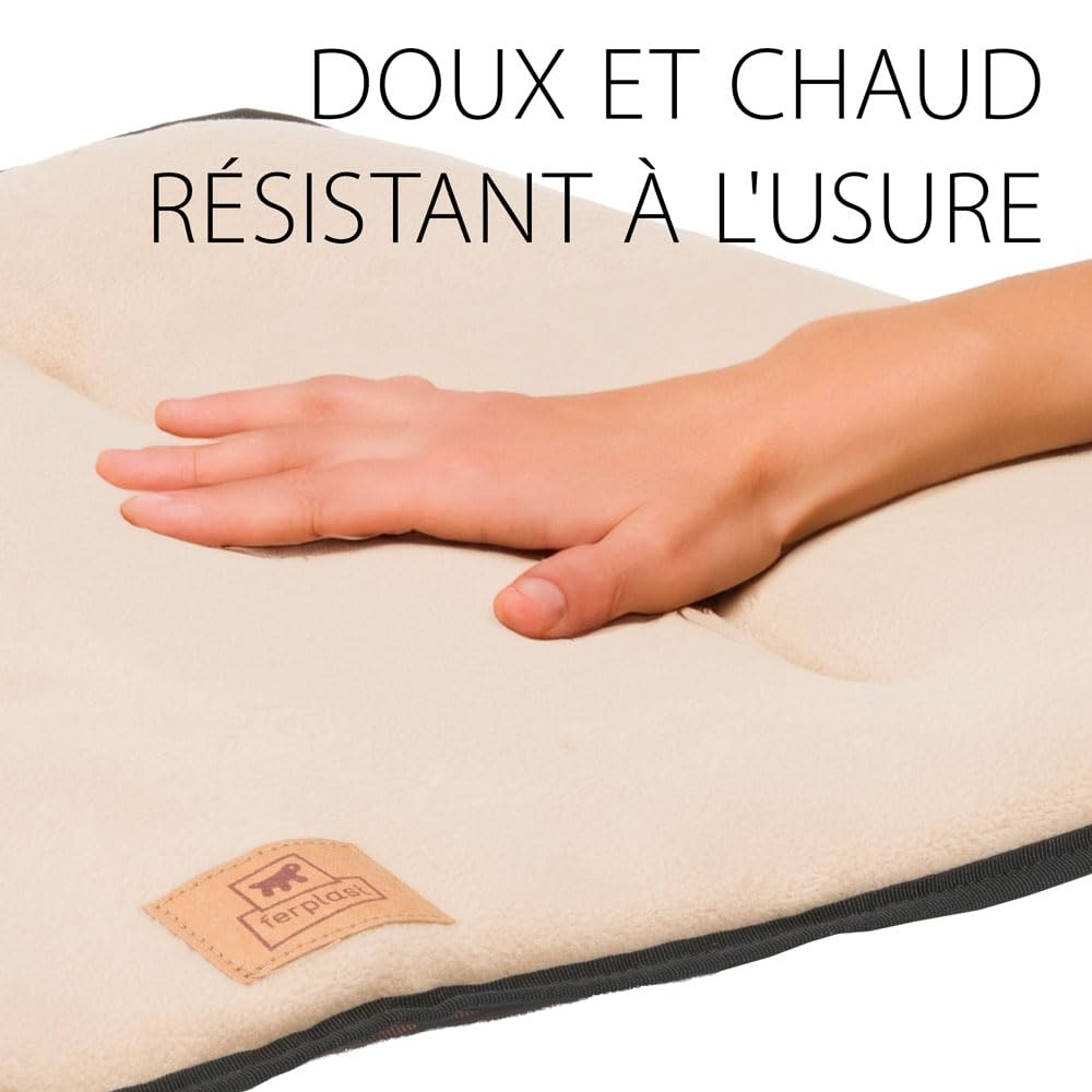 ferplast-jolly-microfleece-57-x-38-x-3-5-cm-matelas-chien-double-face-marron image 4