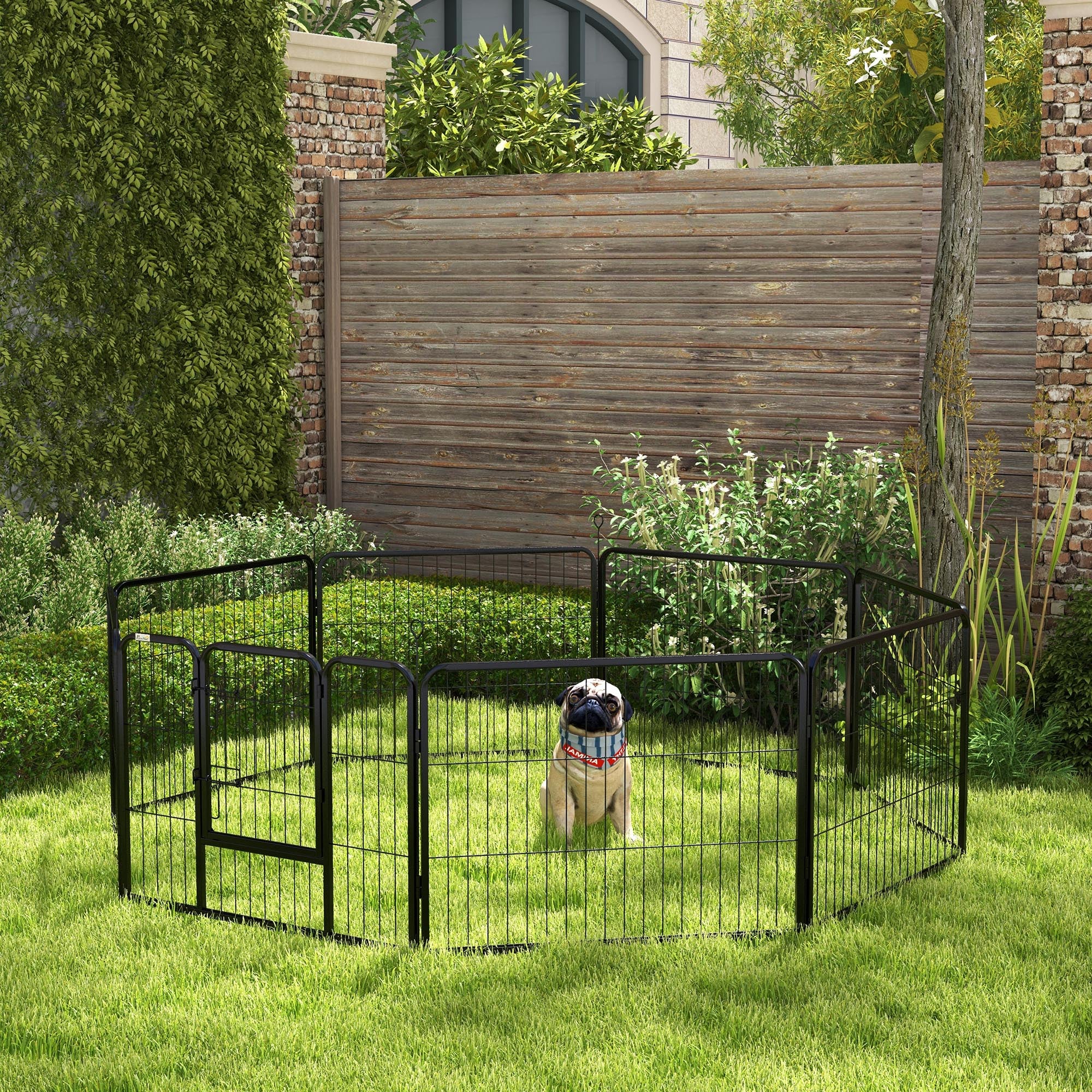 pawhut-enclos-pour-chien-8-panneaux-60-cm-robuste-int-rieur-ext-rieur image 3