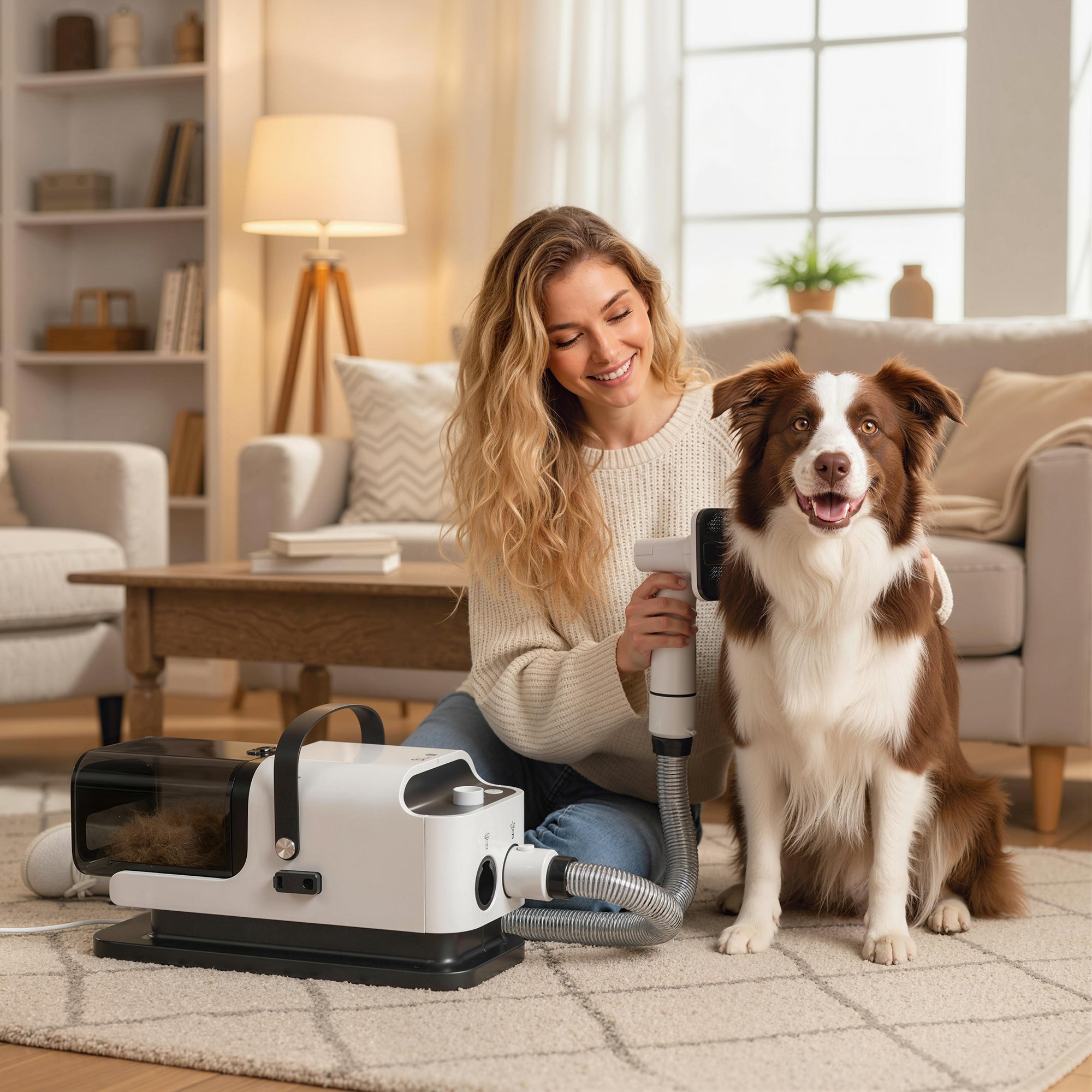 pawhut-aspirateur-toilettage-chien-5-en-1-avec-s-chage-1-8l-12000-pa image 3