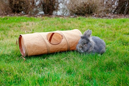 kerbl-pet-tunnel-de-jeu-pour-rongeurs-marron-50-cm-18-cm-toile-3-entr-es image 6