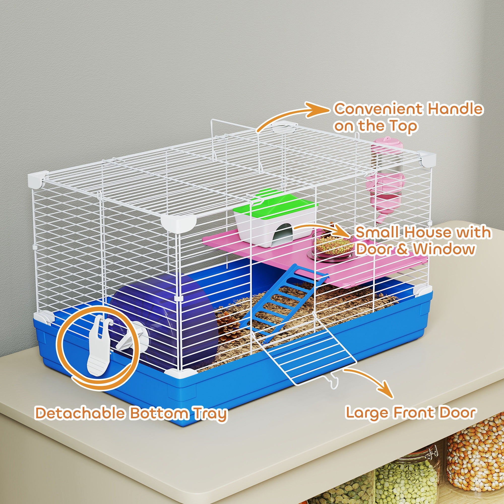 pawhut-cage-hamster-18-5-2-tages-avec-roue-biberon-et-gamelle-bleu image 7