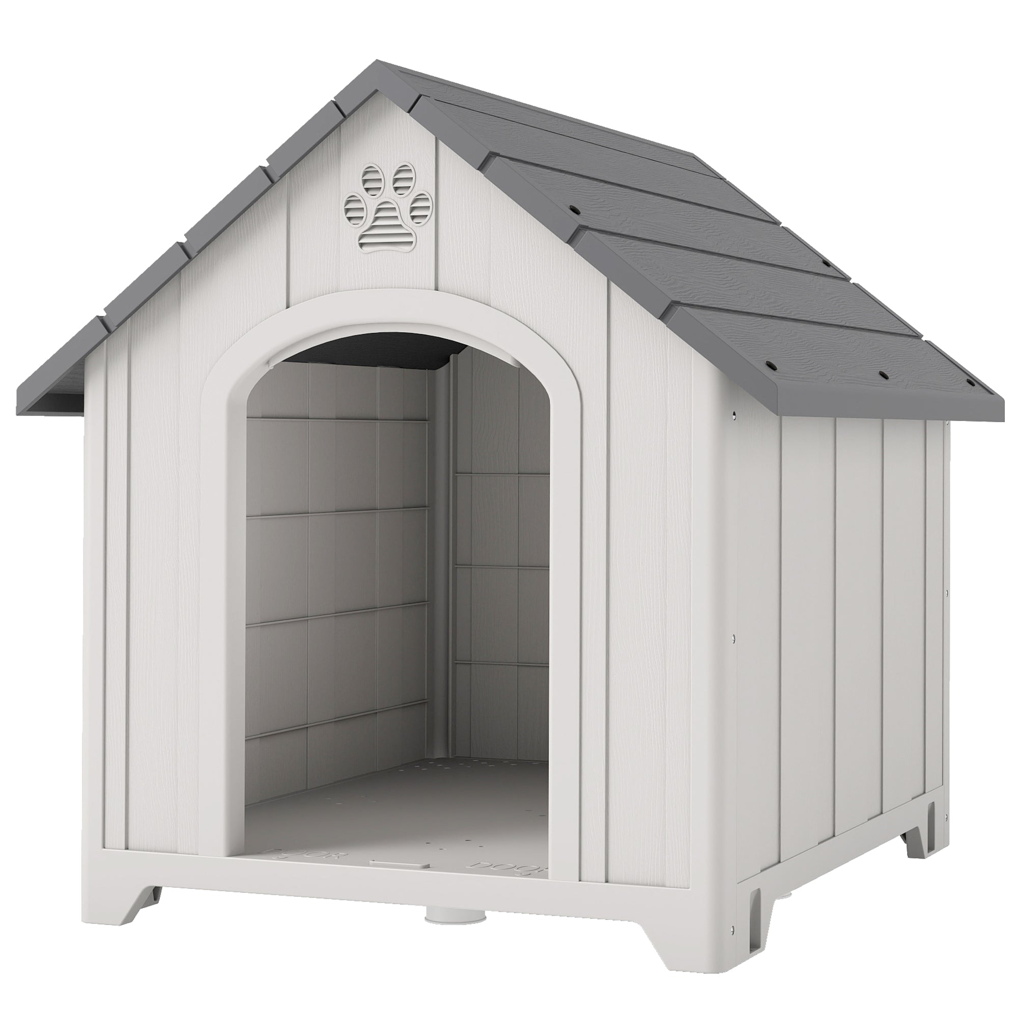 pawhut-niche-pour-chien-en-plastique-sur-lev-e-ventil-e-88-cm image 2