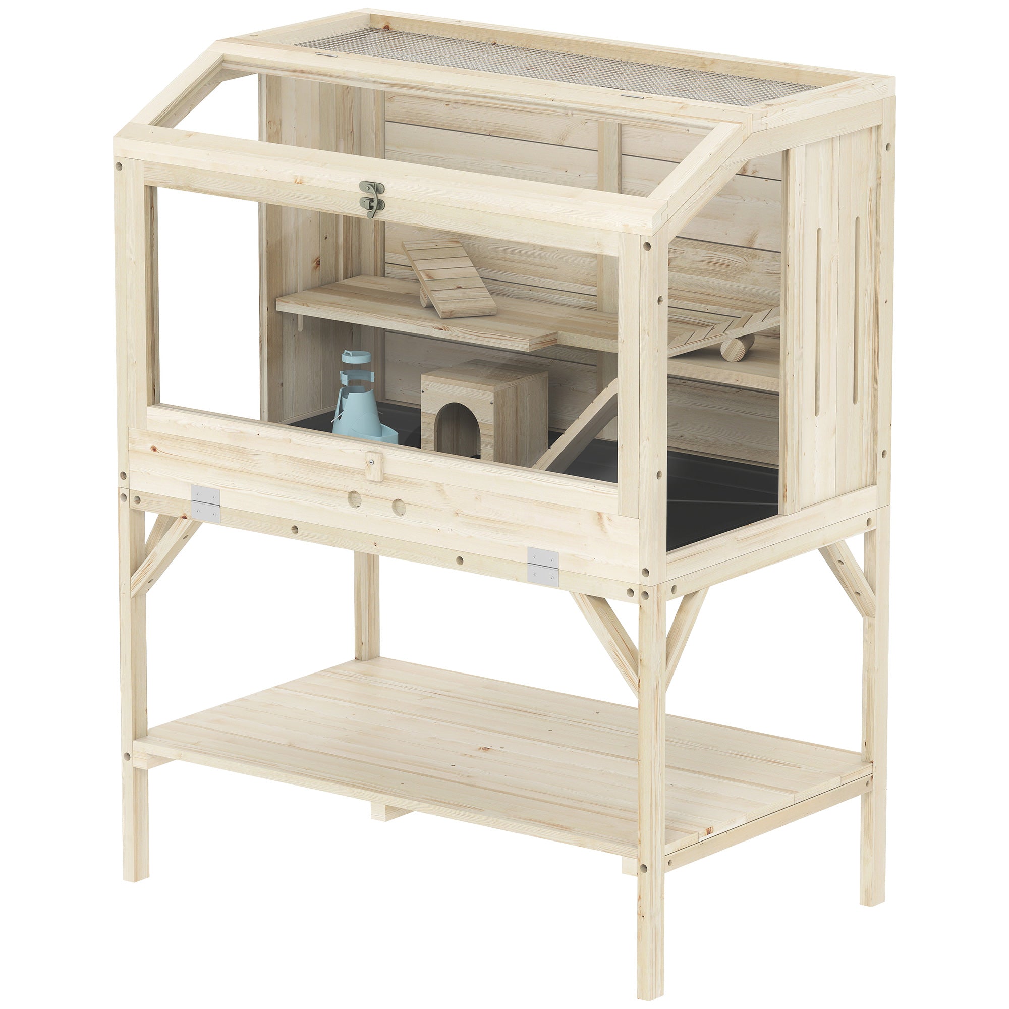 pawhut-cage-hamster-2-tages-avec-accessoires-et-rangement image 2