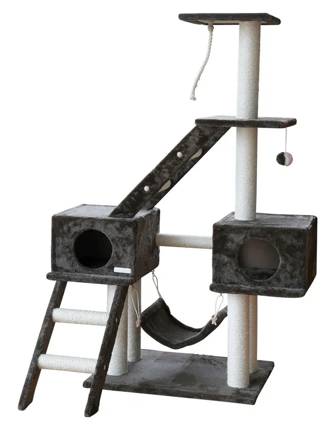 kerbl-arbre-chat-granat-150-cm-avec-2-niches-hamac-et-jeux image 1