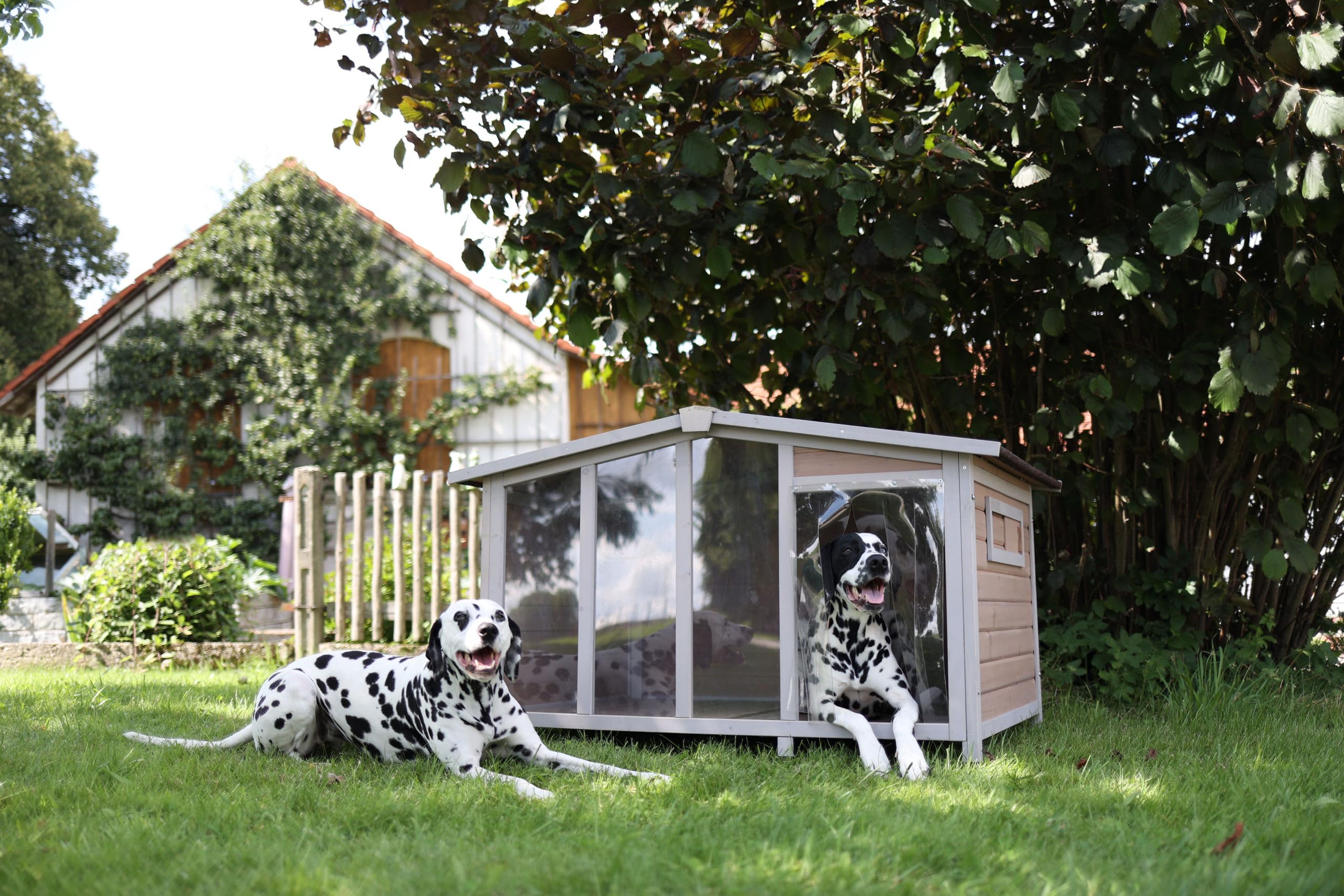 kerbl-niche-pour-chien-overview-134-x-92-x-82-cm-bois-avec-fa-ade-plexiglas image 4