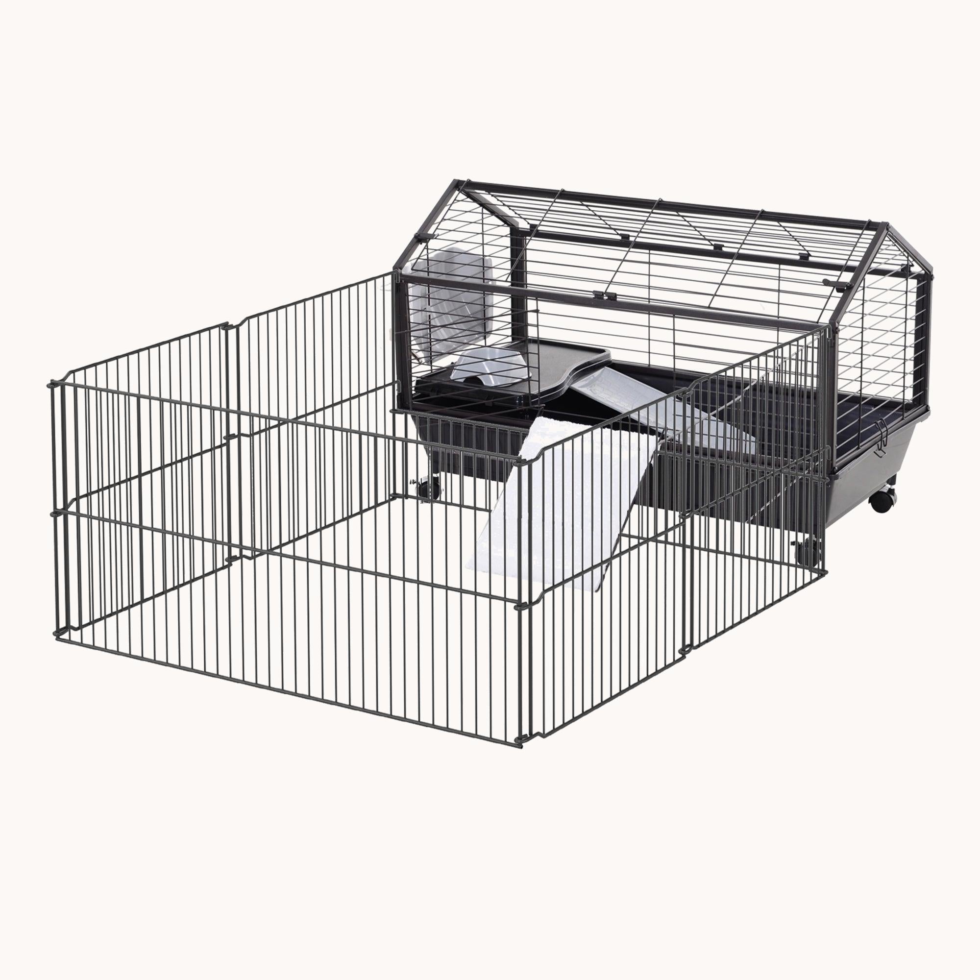 pawhut-cage-pliante-35-pour-petit-animal-avec-rampes-et-accessoires image 1