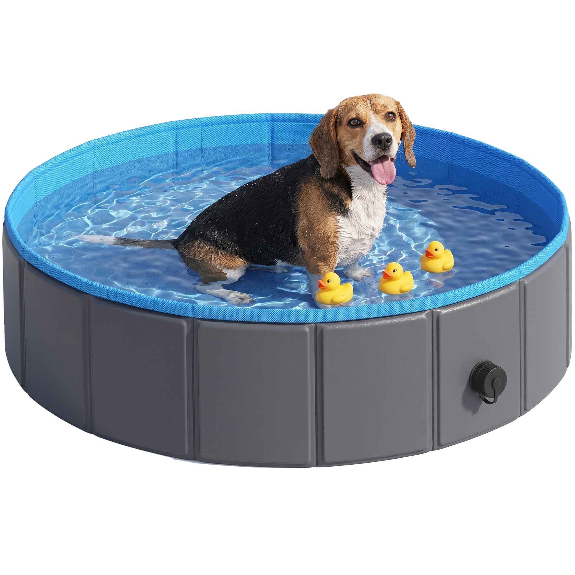 pawhut-piscine-chien-pliable-100x30-cm-pvc-antid-rapante-bleue image 1