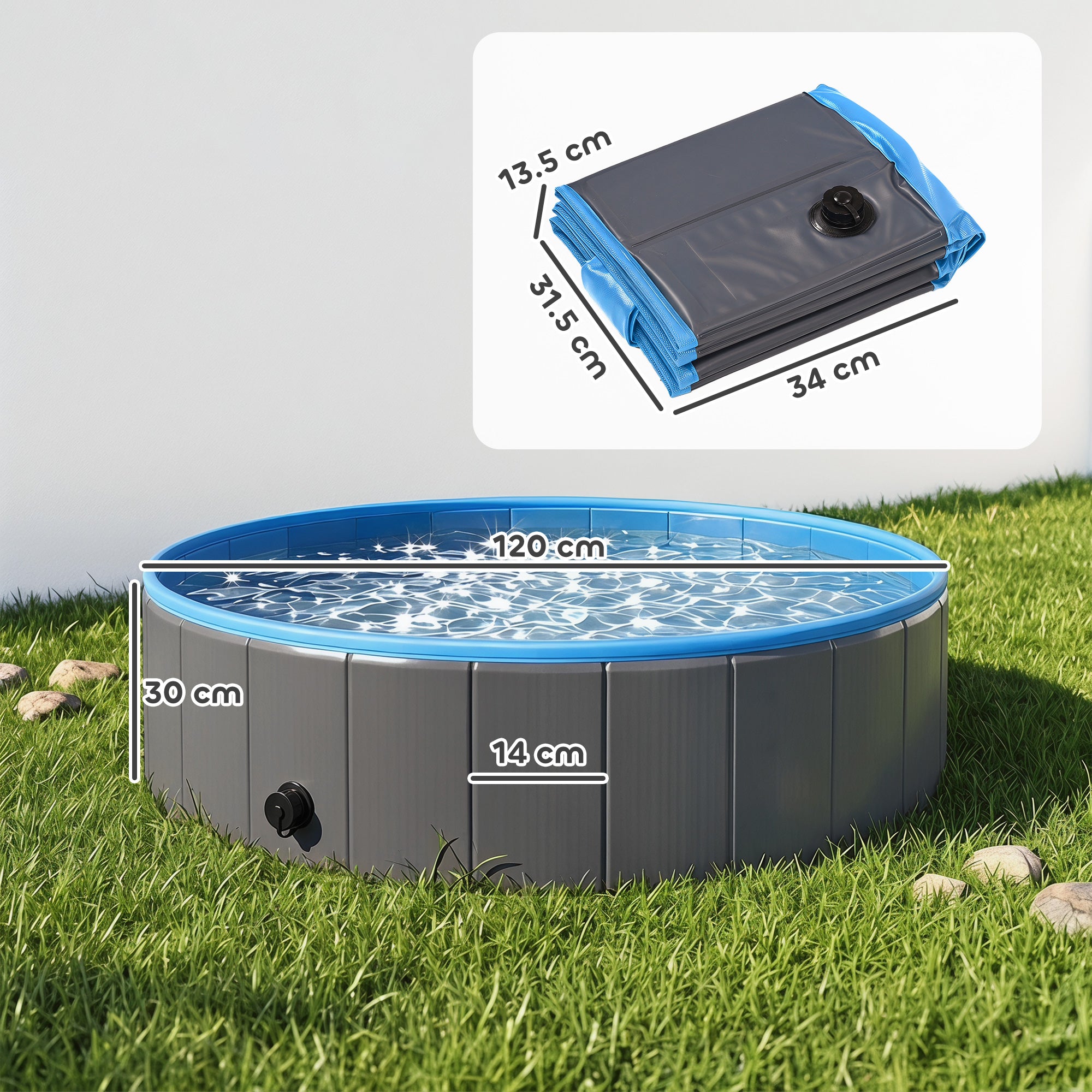 pawhut-piscine-chien-pliable-avec-fond-antid-rapant-120-x-30-cm-adaptateur-tuyau image 5