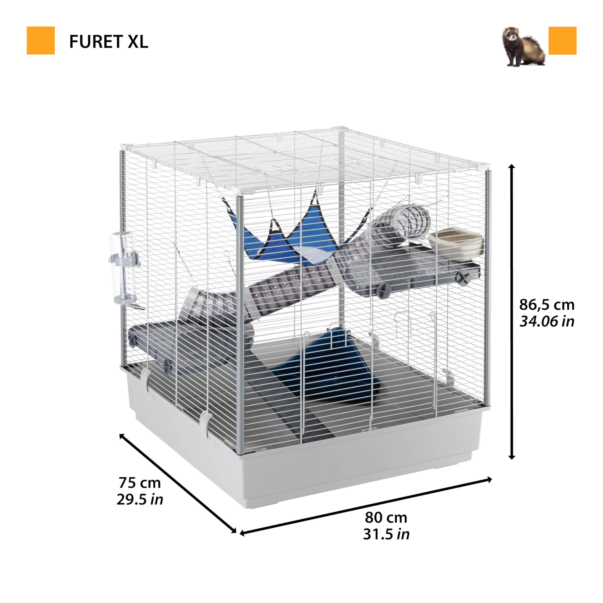 ferplast-furet-xl-cage-rongeurs-furets-chinchillas-80x75x86-5-cm image 3