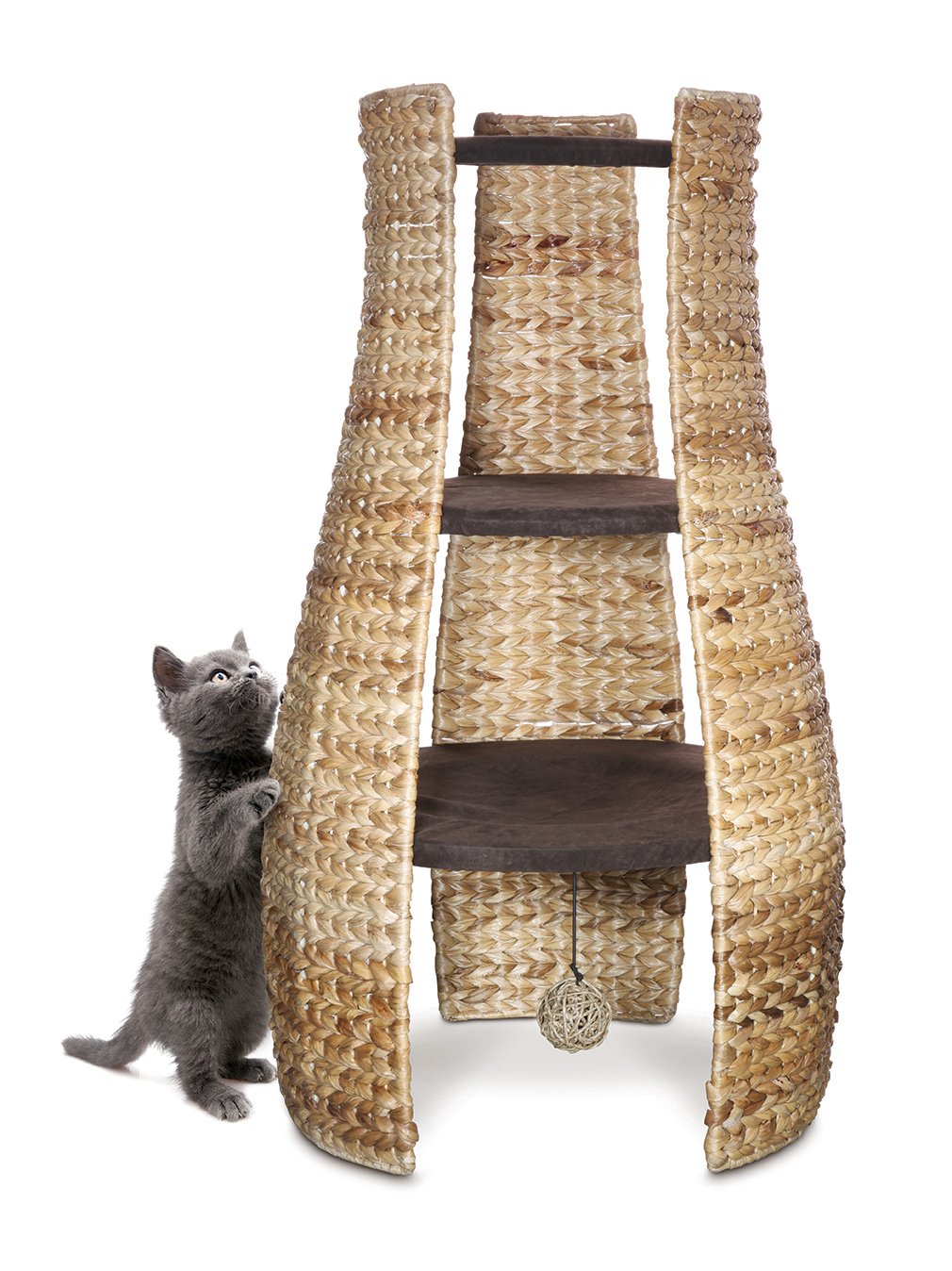 catit-hideaway-arbre-chat-3-tages-fibre-de-banane-87-x-58-cm-avec-hamac image 2