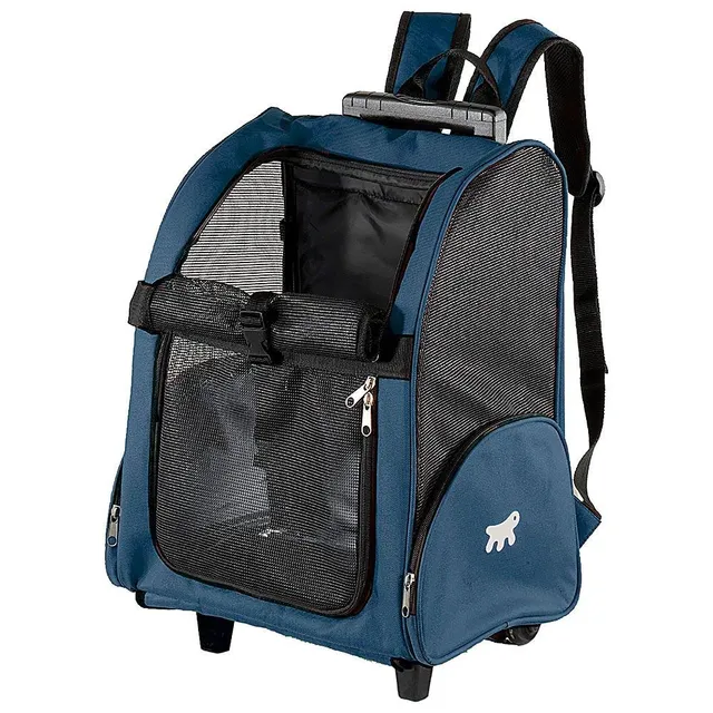 ferplast-trolley-sac-de-transport-roulettes-et-sac-dos-pour-chats-et-petits-chie image 1