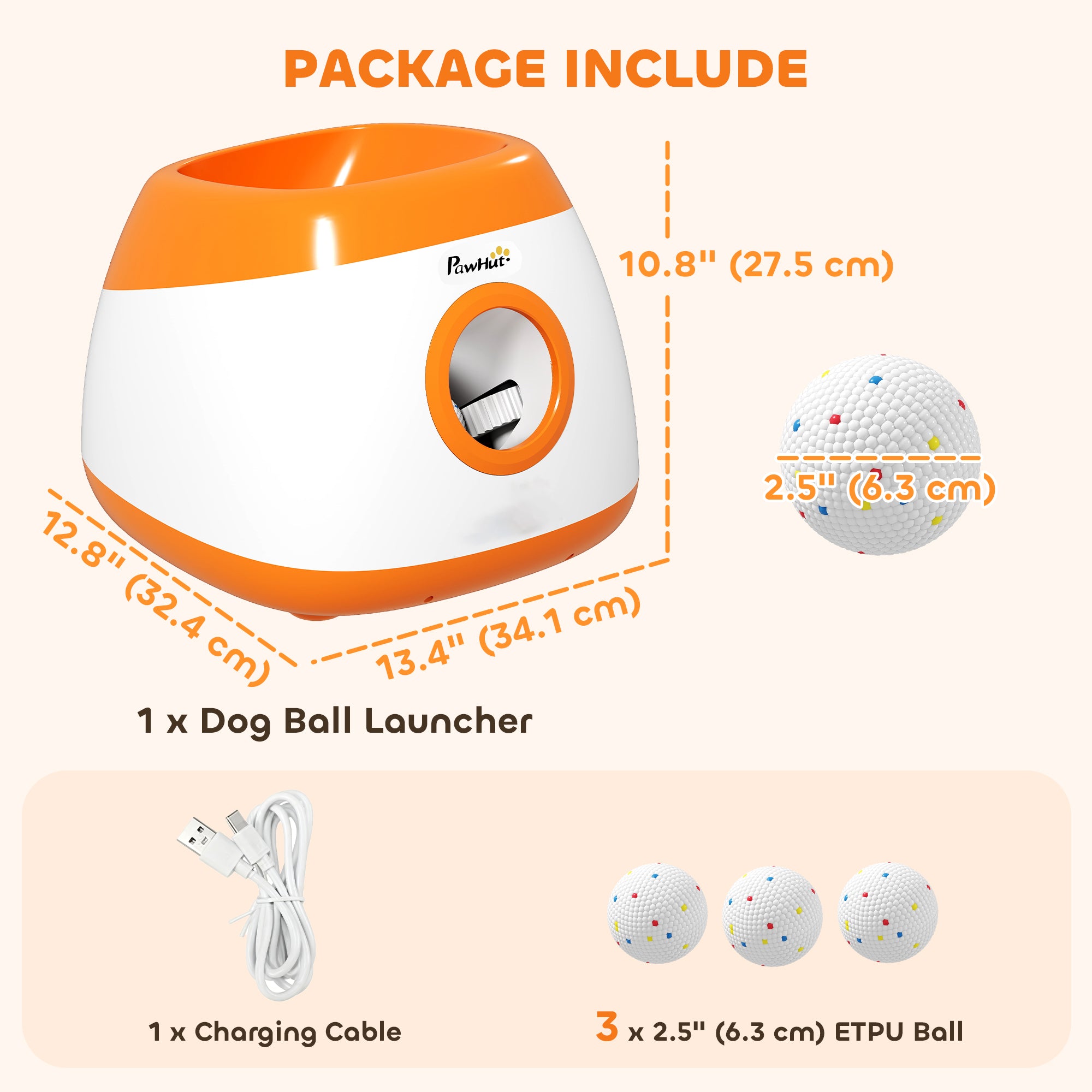 pawhut-lanceur-de-balles-automatique-pour-chien-avec-3-balles-etpu-8-24-m-orange image 5