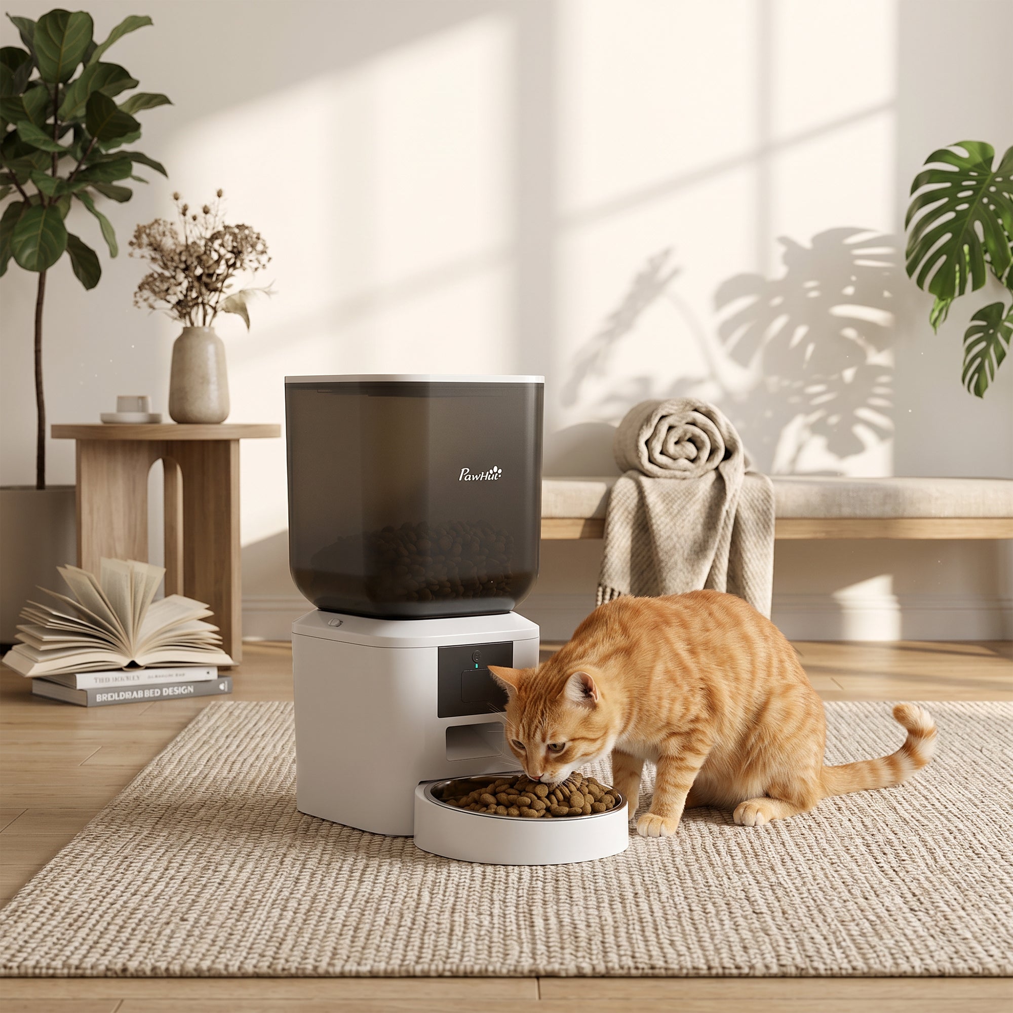 pawhut-distributeur-automatique-croquettes-chat-wifi-smart-8l image 4