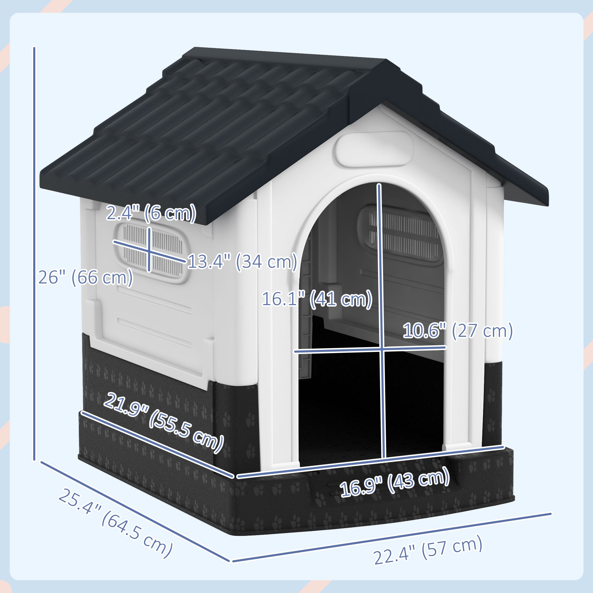 pawhut-niche-plastique-ext-rieur-ventil-e-pour-petits-chiens-gris-fonc image 5