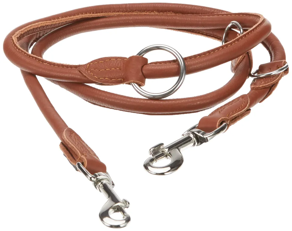 kerbl-roma-laisse-longue-chien-cuir-rond-cognac-200-cm-8-mm image 1