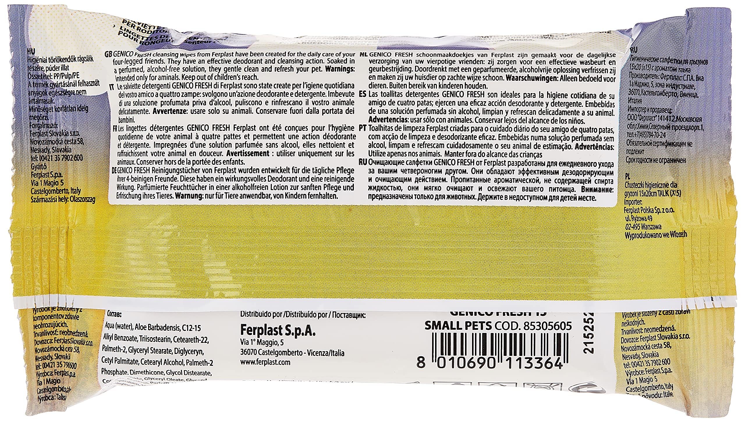 ferplast-genico-fresh-15-small-pets-lingettes-humides-pour-rongeurs image 2