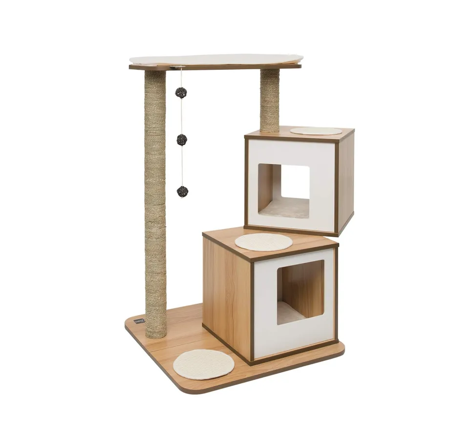 catit-vesper-double-52048-arbre-chat-noyer-2-cubes image 1