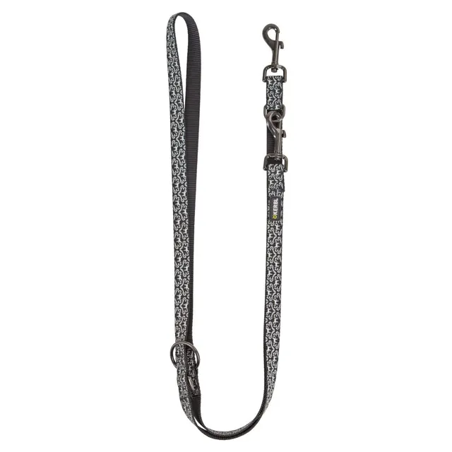 kerbl-shiny-night-laisse-longue-pour-chien-200-cm-20-mm-noir-blanc image 1