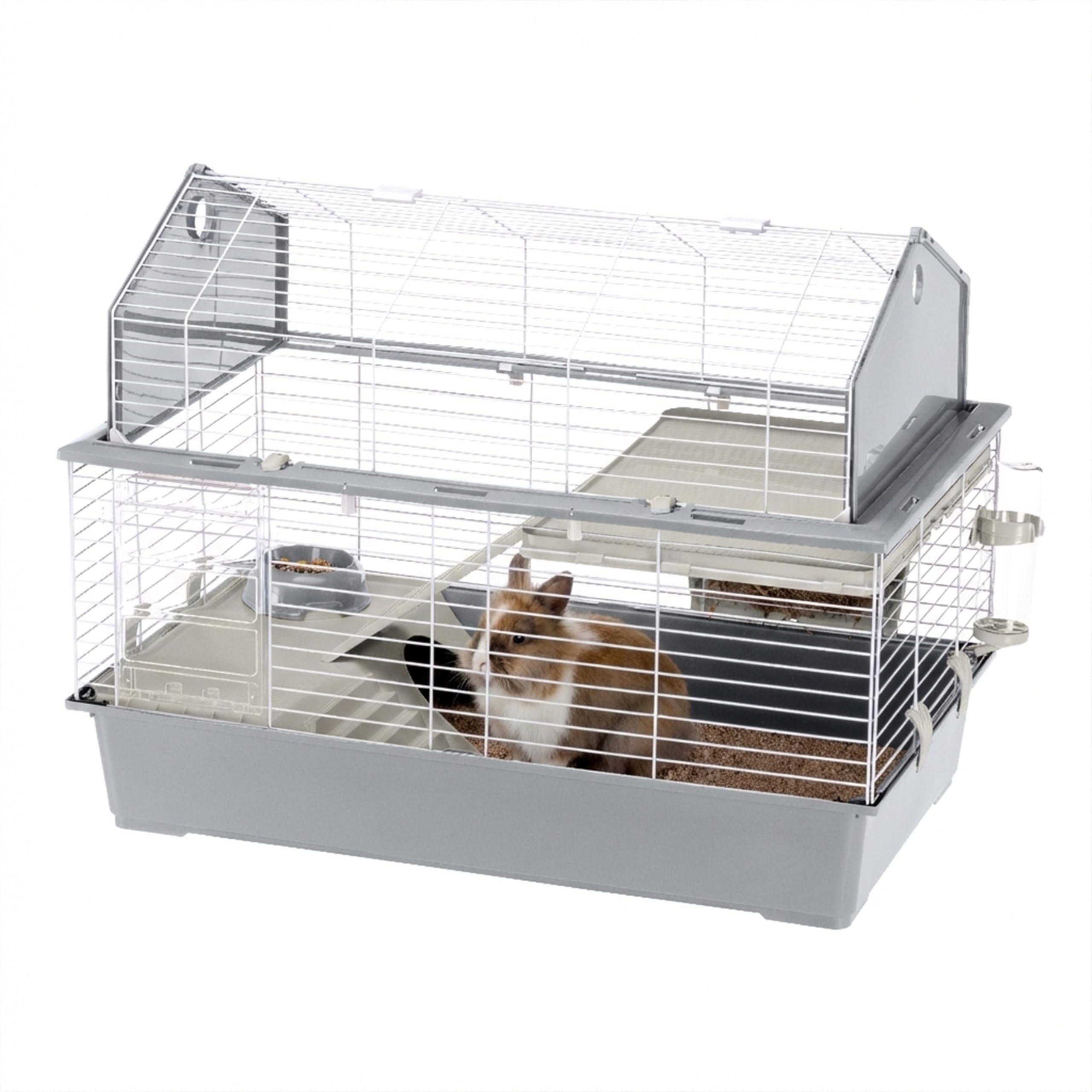 ferplast-barn-100-cage-2-tages-96x57x73-cm-pour-lapins-et-petits-animaux-avec-to image 1