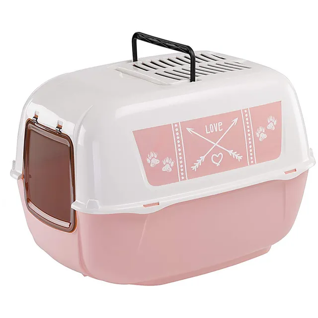 ferplast-prima-decor-maison-de-toilette-pour-chat-rose-39-5-x-52-5-x-38-cm-avec- image 1