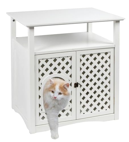 kerbl-armoire-pour-chat-helena-64x46x65-cm-blanc-cache-liti-re-et-couchage image 8