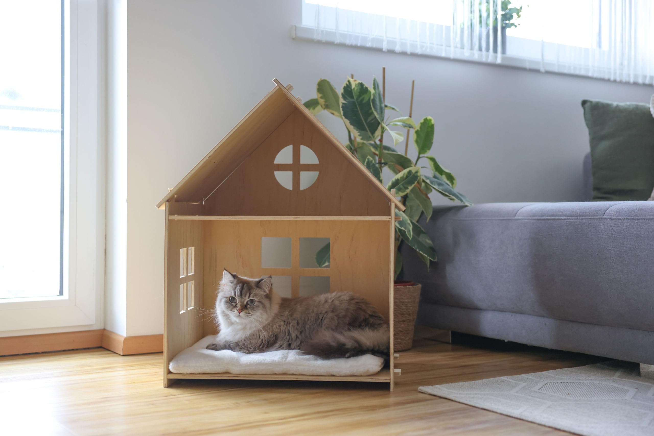 kerbl-pet-yvi-maison-d-int-rieur-pour-chat-2-niveaux-53x38x67-5-cm-naturel-blanc image 4