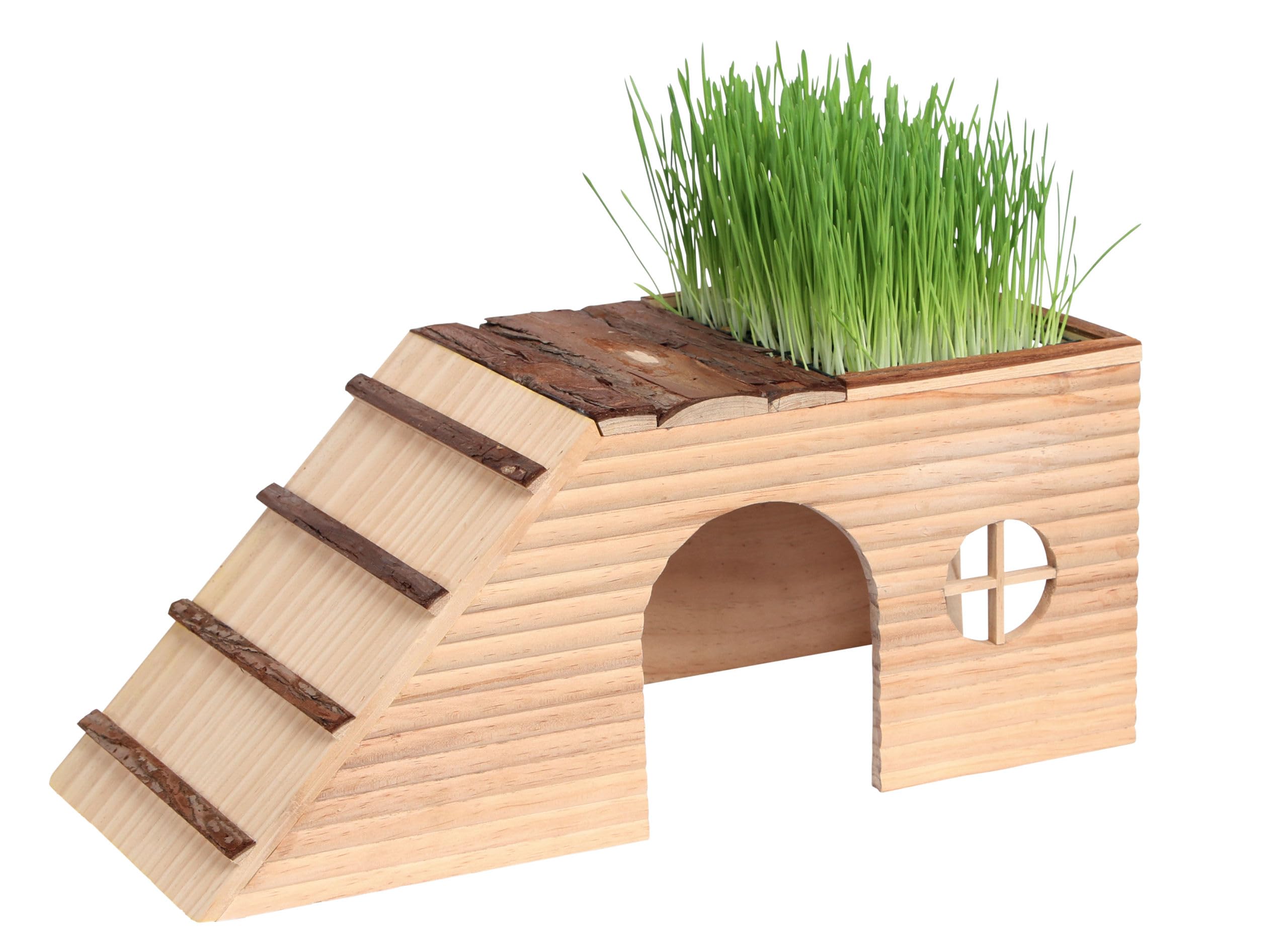 kerbl-abri-pour-rongeurs-avec-rampe-nature-48x22x20-cm-en-bois-naturel image 4
