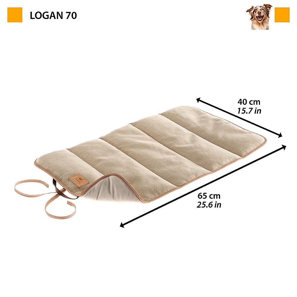 ferplast-logan-65-x-40-cm-couverture-double-face-tweed-velours-marron image 2
