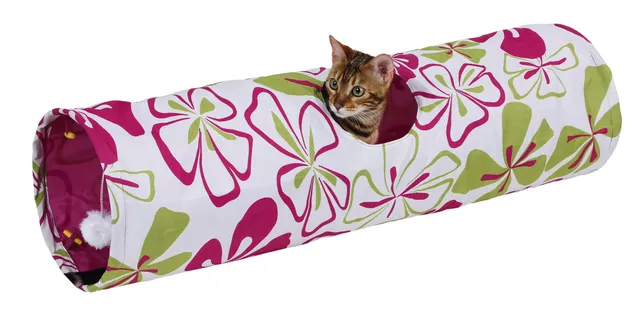 kerbl-tunnel-pour-chat-flower-multicolor-nylon-90x25cm image 1