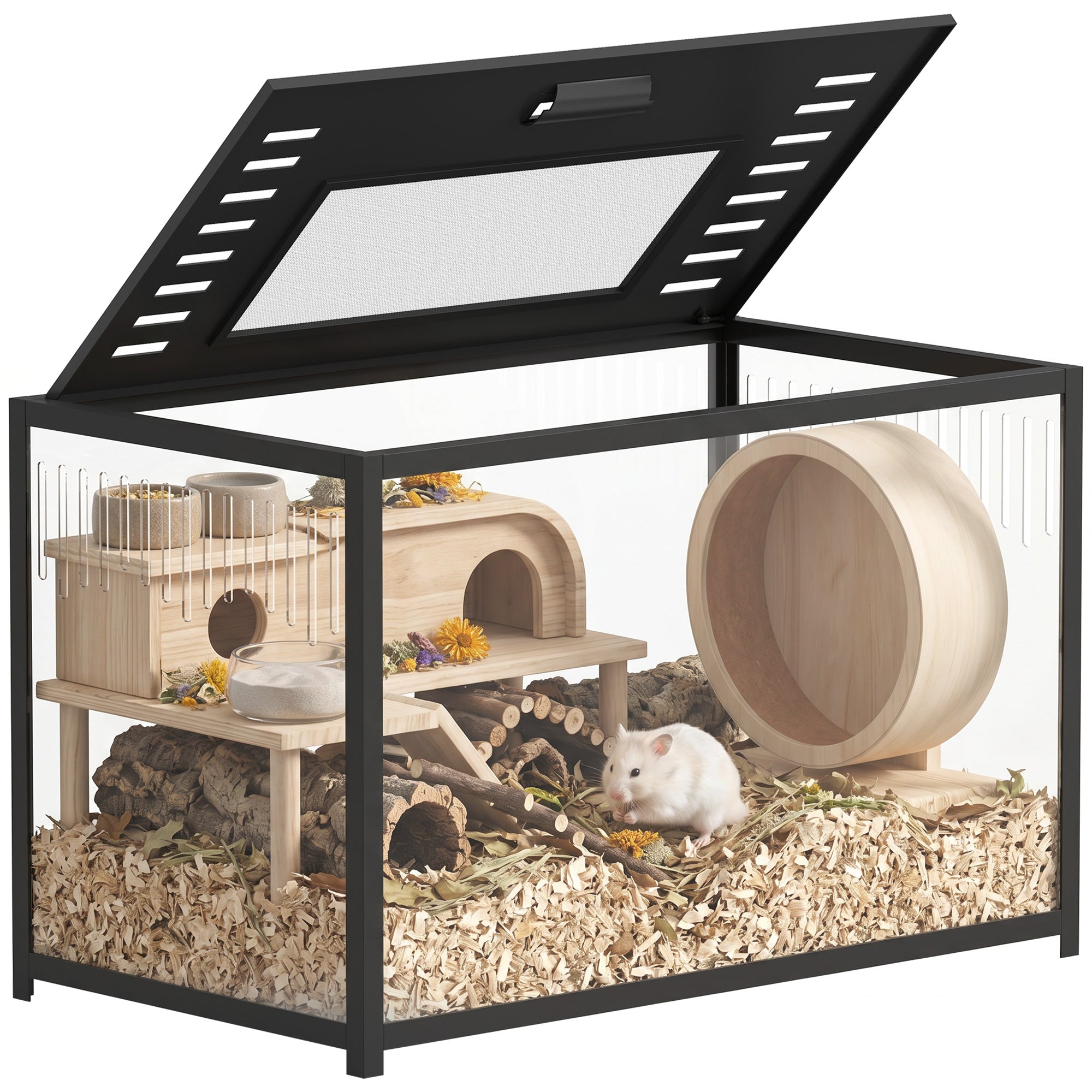 pawhut-cage-hamster-m-tal-anti-rongement-80x45x50-5-cm-noir image 1