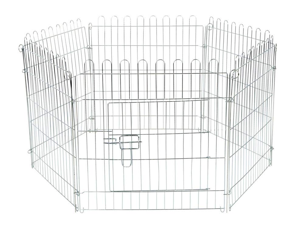kerbl-pet-enclos-ext-rieur-galvanis-6-grilles-56-5-x-56-5-cm-avec-porte image 1