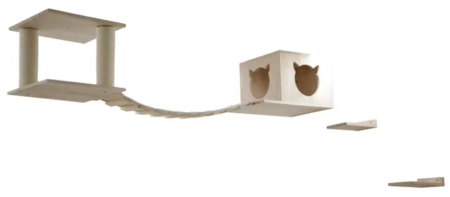 kerbl-top-nature-blanc-espace-de-jeu-mural-5-pi-ces-pour-chat-jusqu-5-kg image 1