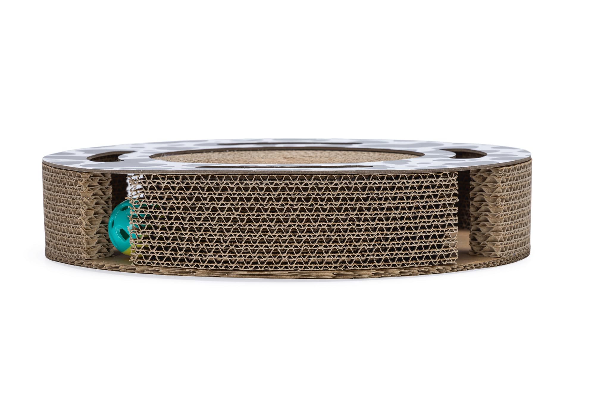 karlie-safari-jouet-gratter-en-carton-34-x-34-x-6-5-cm-avec-2-balles image 2
