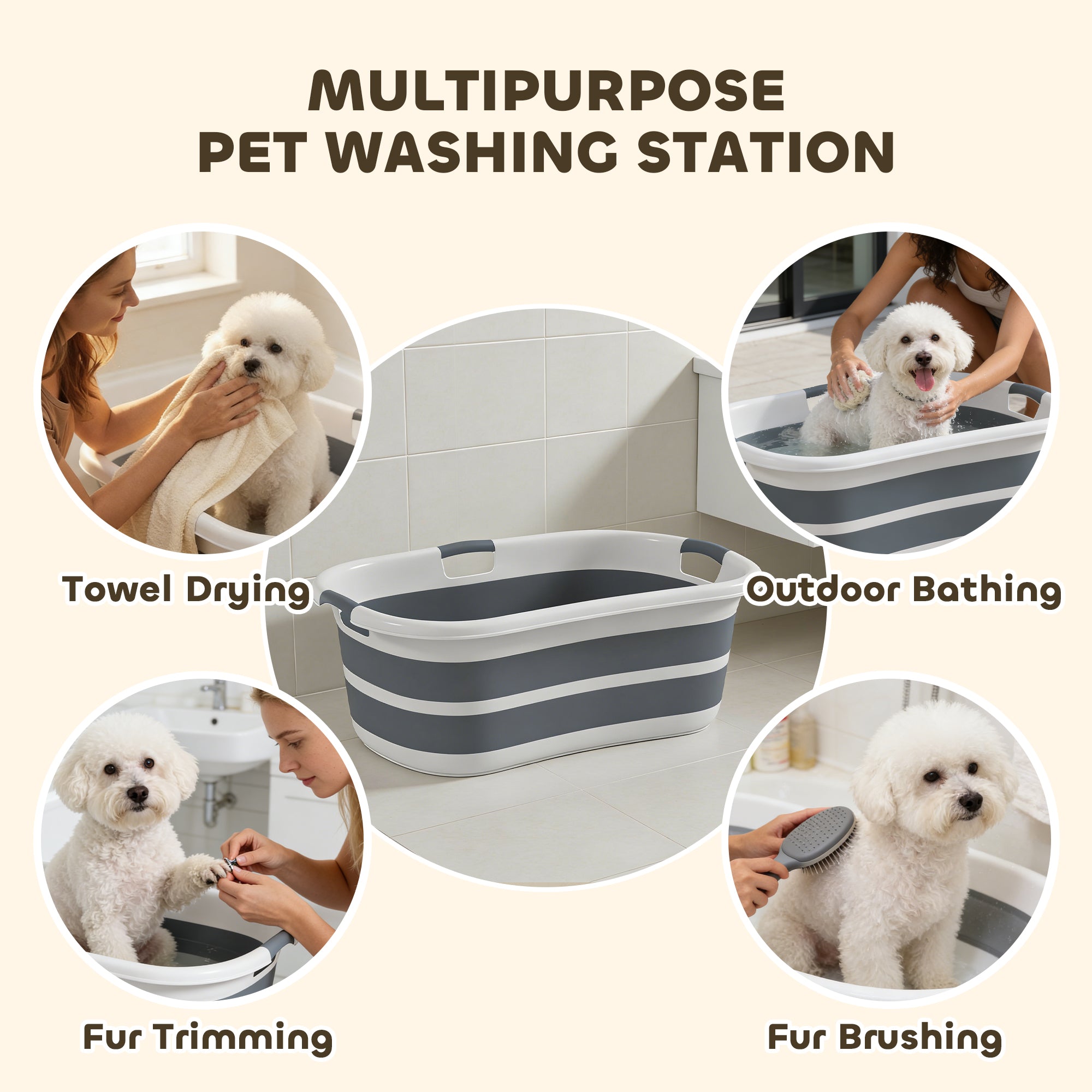 pawhut-baignoire-chien-et-chat-pliable-27l-avec-vidange-gris image 6