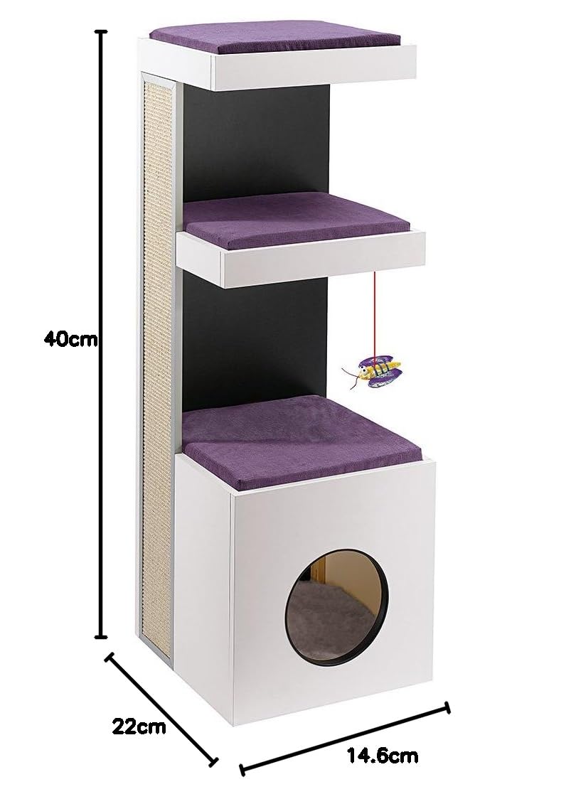 ferplast-tiger-arbre-chat-design-italien-avec-griffoir-jouet-et-couchage image 2
