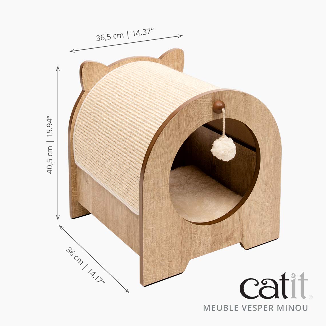 catit-vesper-minou-cachette-lit-et-griffoir-chat-ch-ne image 5