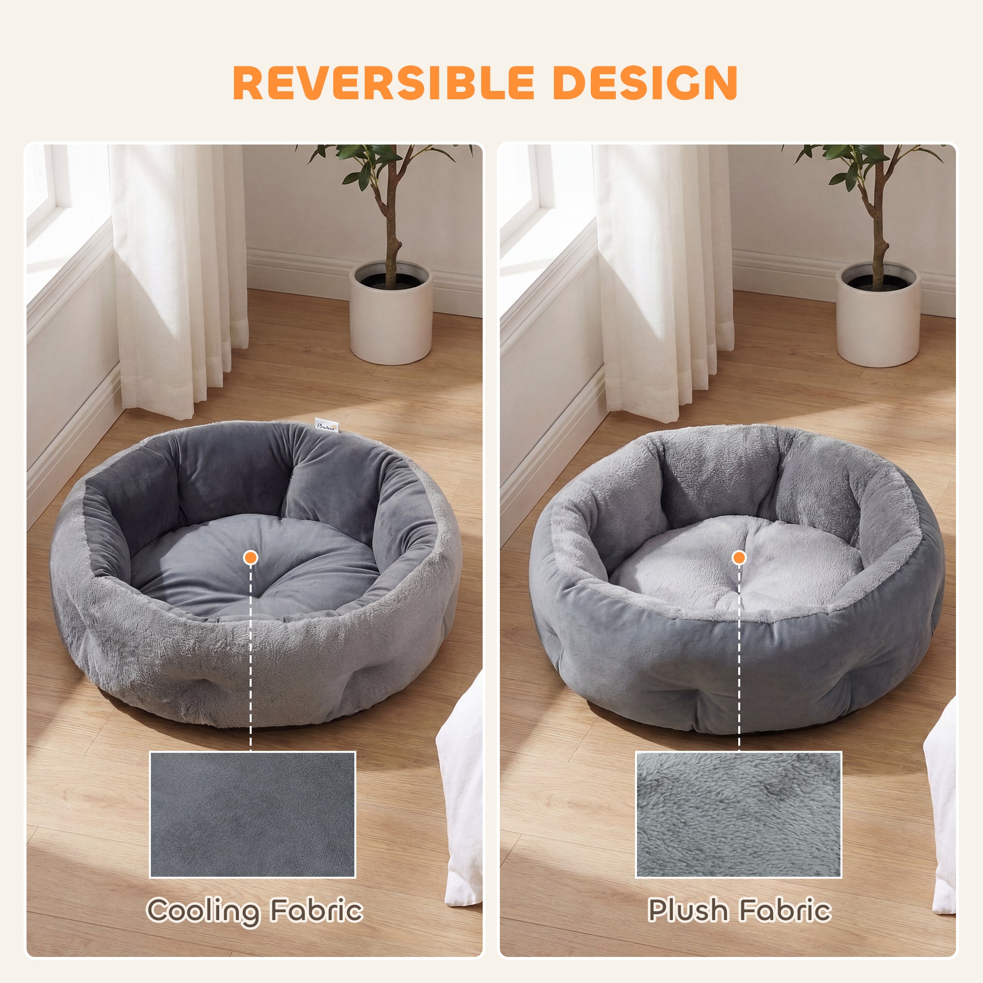 pawhut-panier-rond-r-versible-avec-boudin-pour-chats-et-petits-chiens-gris-fonc image 6