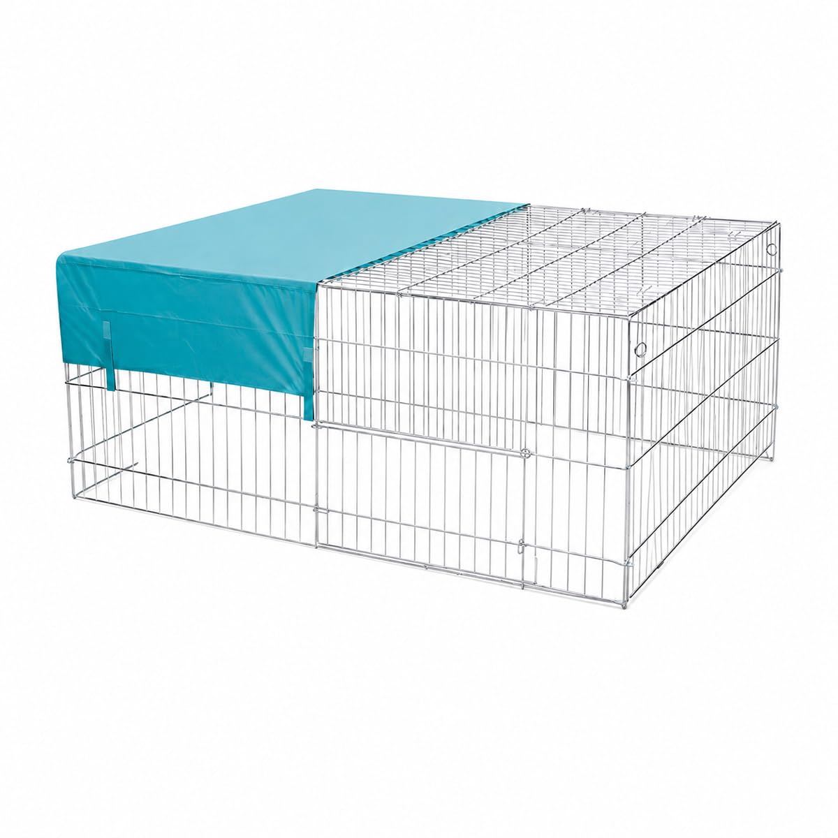 kerbl-pet-enclos-ext-rieur-galvanis-avec-protection-solaire-144x112x60-cm image 3
