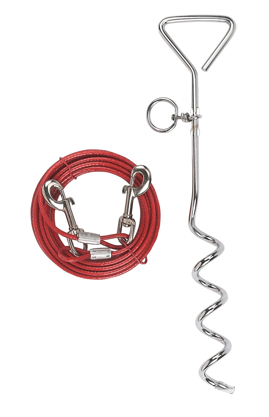 kerbl-laisse-d-attache-pour-chien-avec-ancrage-spirale-6-m-rouge-jusqu-30-kg image 3