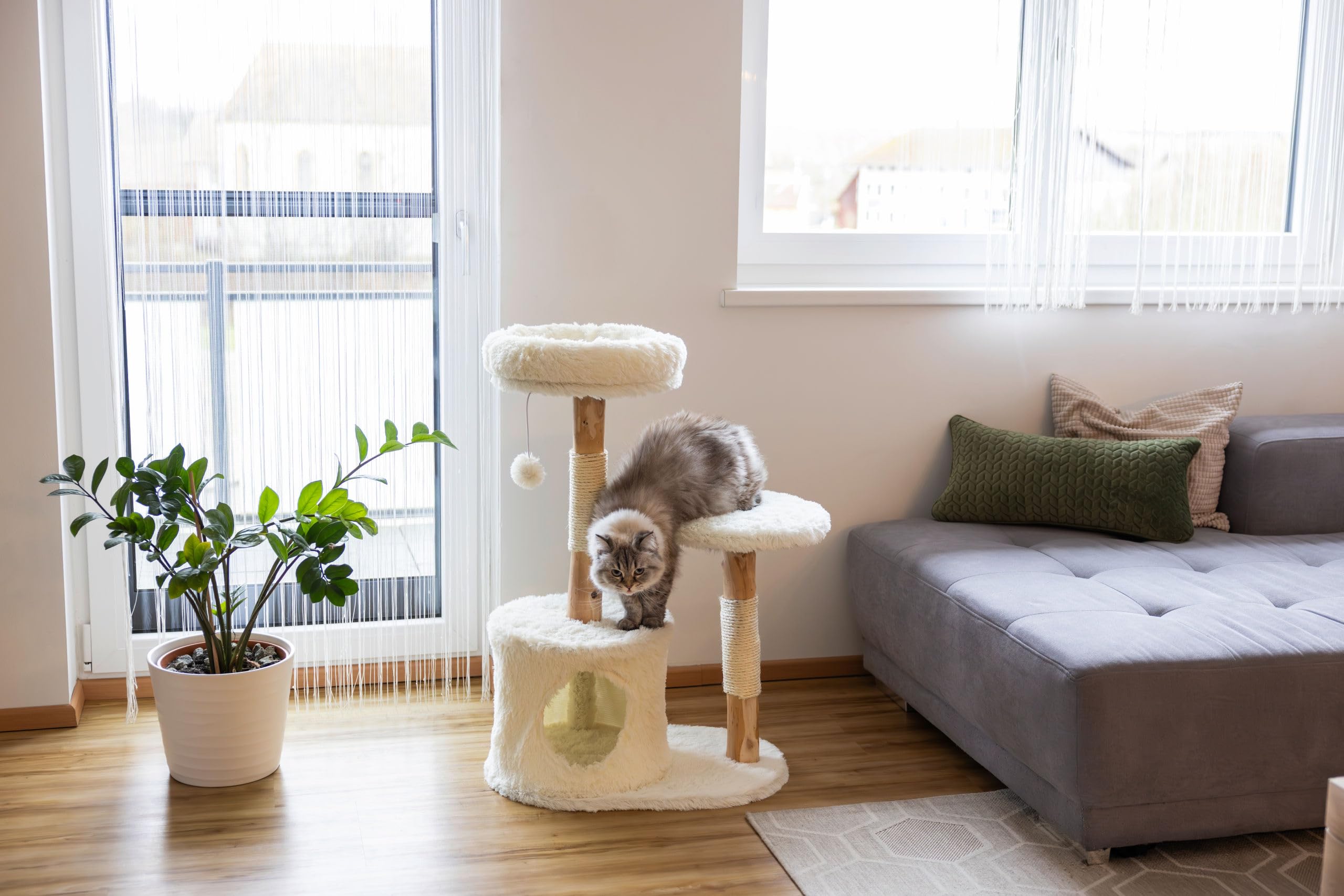 kerbl-lucia-arbre-chat-blanc-90-cm-en-troncs-de-poirier-et-sisal image 6