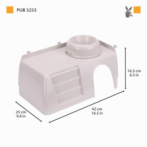 ferplast-pub-3253-maisonnette-en-plastique-pour-lapins-et-cochons-d-inde-42x25x1 image 7