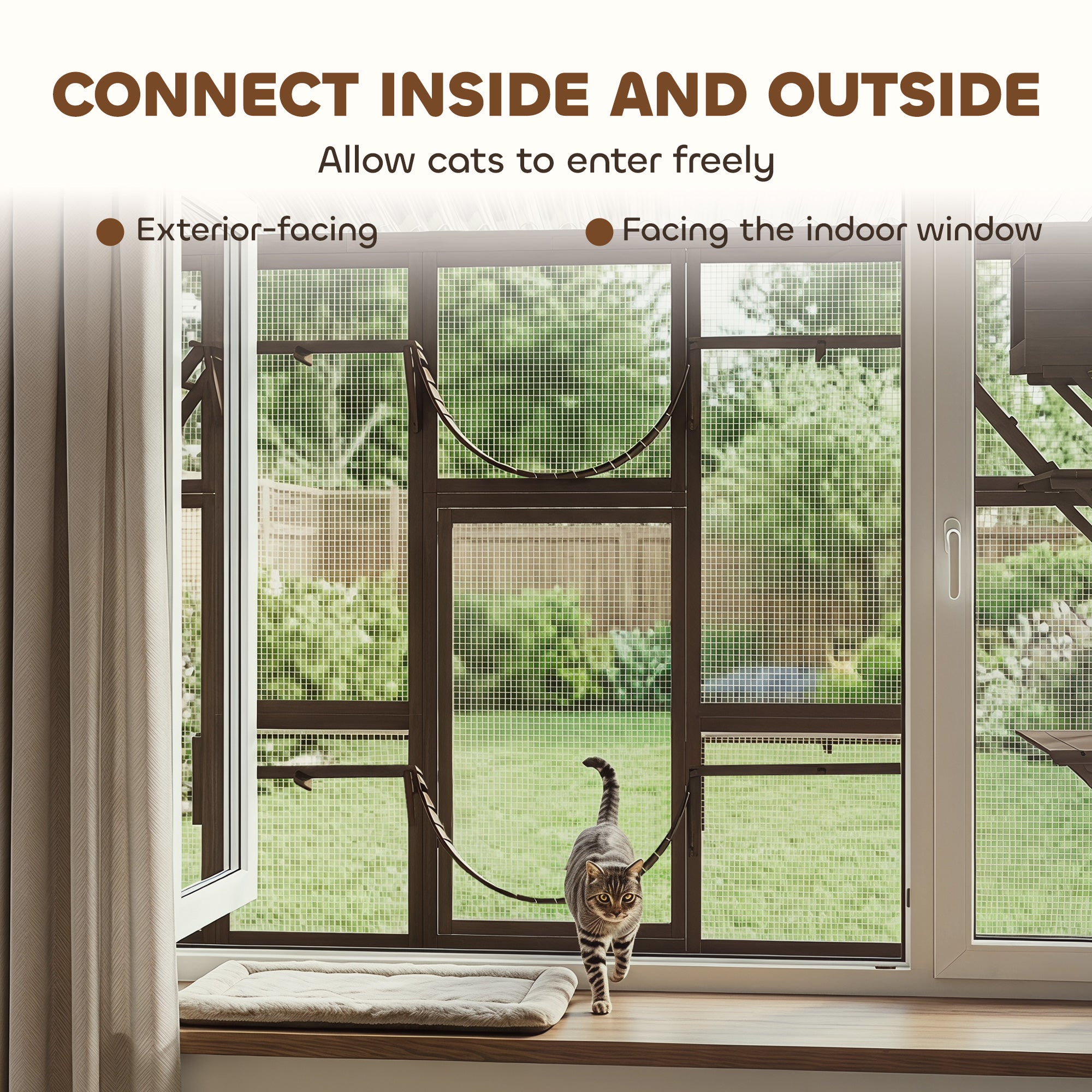 pawhut-catio-enclos-ext-rieur-pour-chat-en-bois-avec-toit-1-4-chats-marron-caf image 6