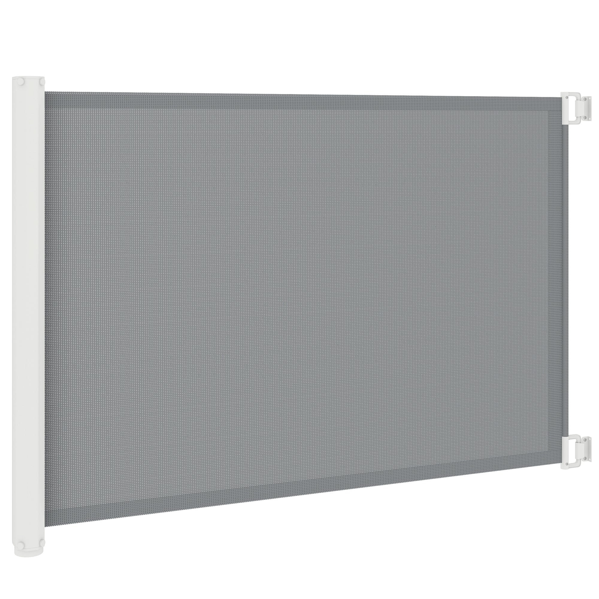 pawhut-barri-re-r-tractable-en-maille-82-5-cm-extensible-115-cm-grise image 2