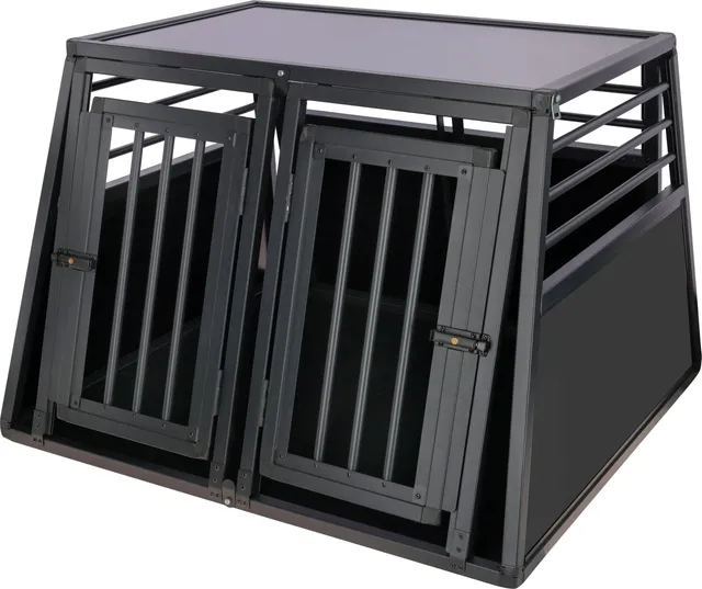 kerbl-pet-cage-de-transport-aluminium-vacation-deux-portes-graphite-92x97x68-cm- image 1