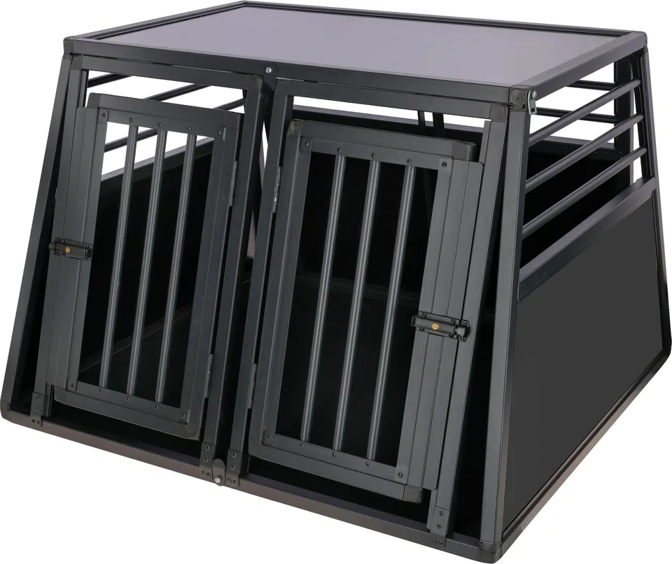 kerbl-pet-cage-de-transport-aluminium-vacation-deux-portes-graphite-92x97x68-cm- image 1