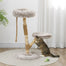 pawhut-arbre-chat-tour-35-pouces-poteaux-bois-couchage-et-jouet-marron image 4