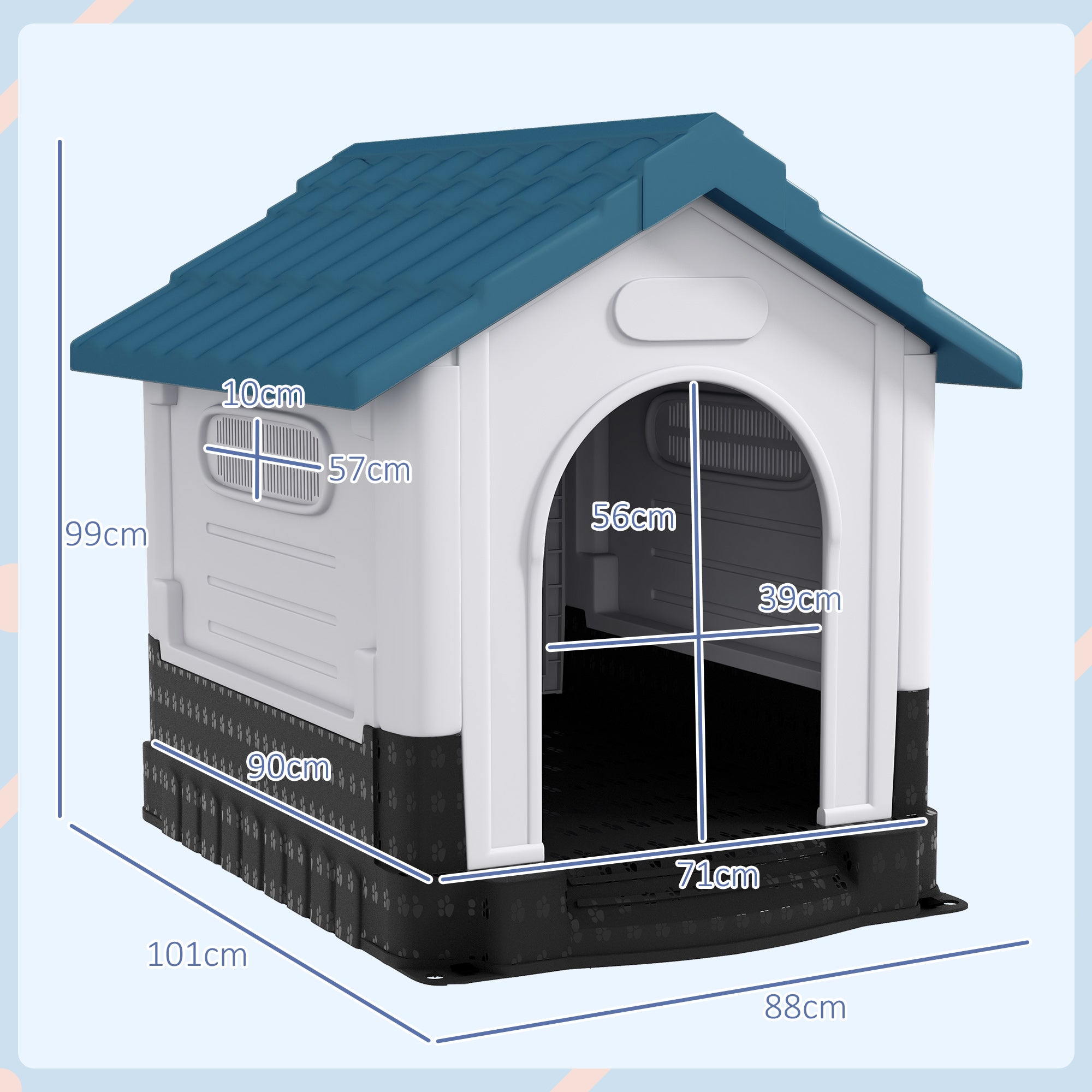 pawhut-coolbreeze-niche-chien-tanche-moyens-et-grands-chiens-101-x-88-x-99-cm-bl image 5