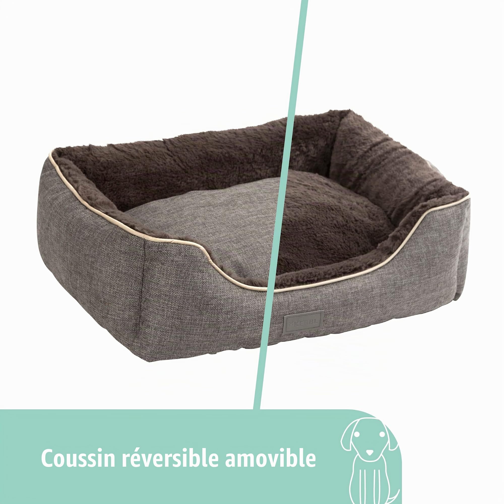 kerbl-samuel-corbeille-pour-chien-argent-gris-50-x-40-x-15-cm image 3