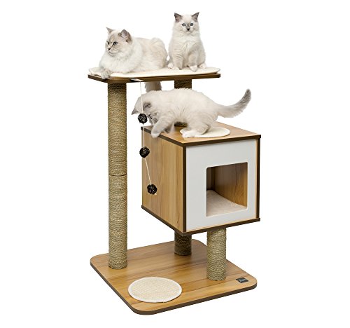 catit-vesper-base-52042-arbre-chat-cube-noyer-avec-griffoirs image 4