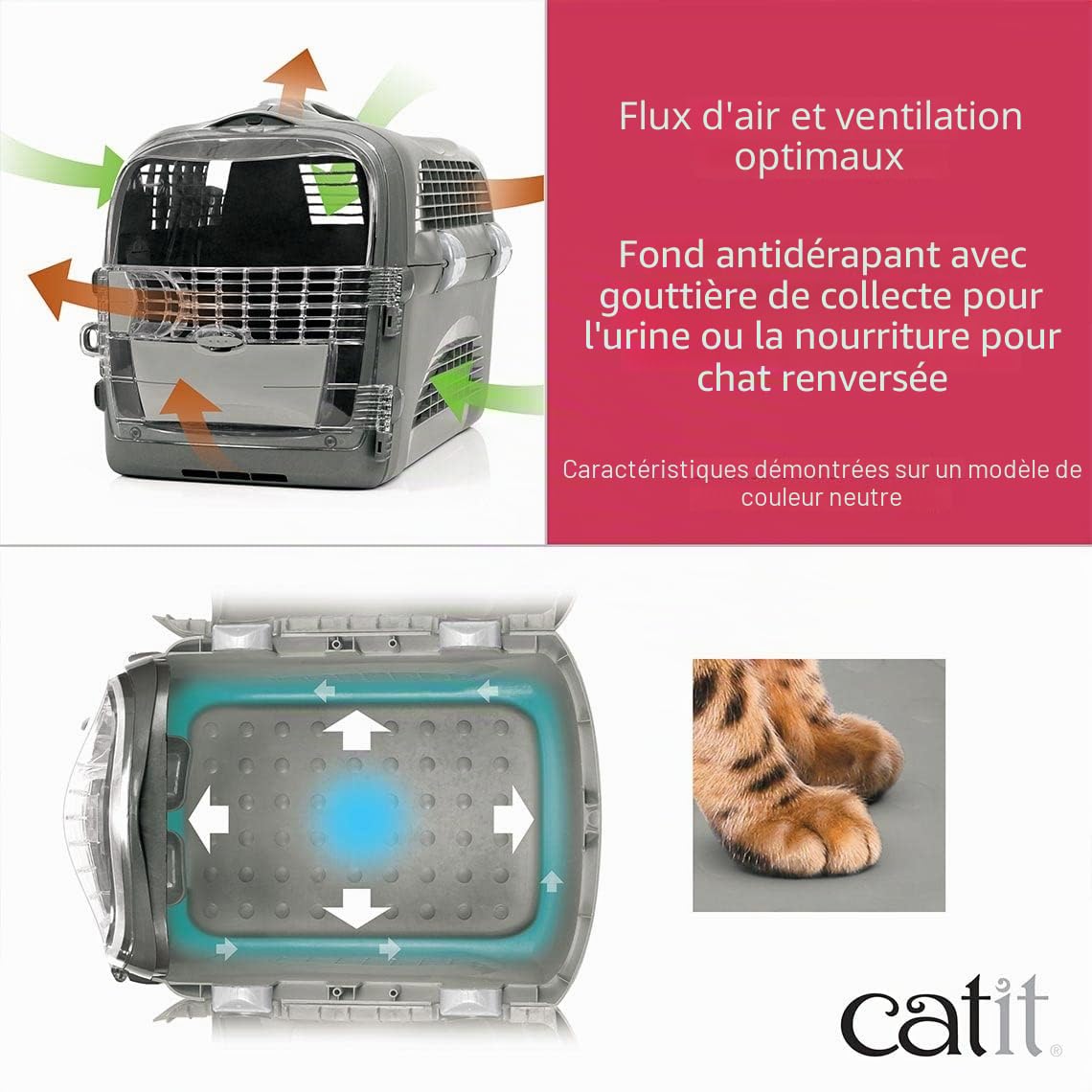 catit-cage-de-transport-cabrio-pour-chat-rouge-cerise image 4